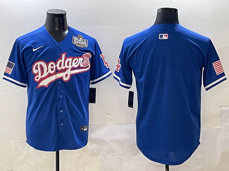 Men Los Angeles Dodgers Blank Blue Second generation Joint Name Nike 2025 MLB Jersey style 3->los angeles dodgers->MLB Jersey